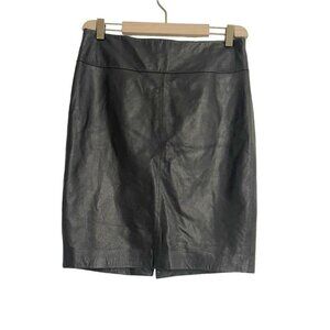 NEW Cache Size 8 Black Pencil Skirt Leather